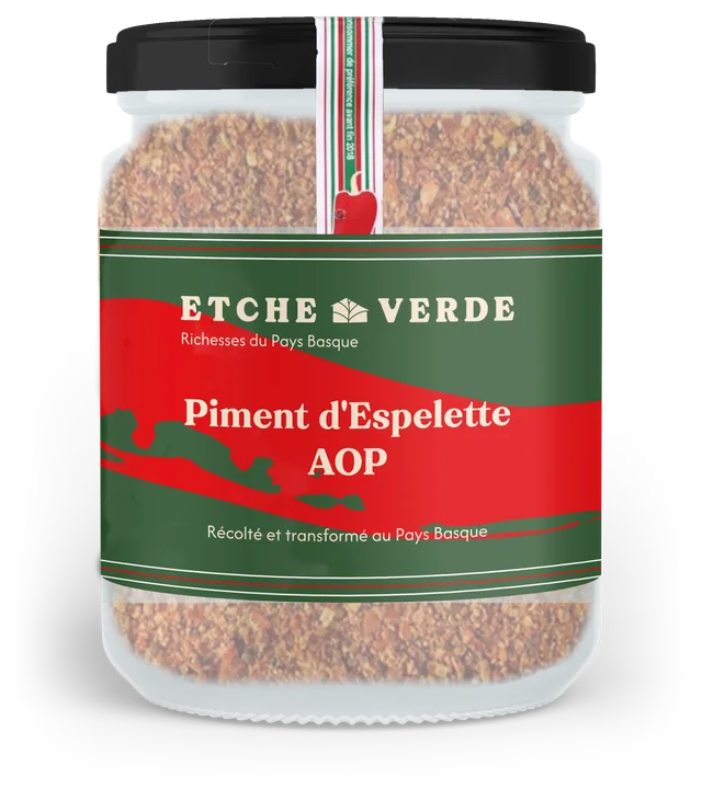 Pot de piment d'Espelette AOP à l'étiquette Etche Verde